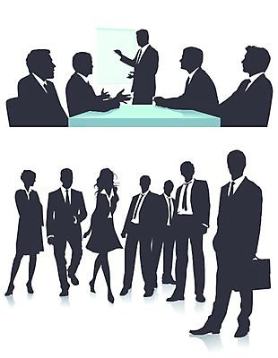 EPS 해외이미지 여자 남자 실루엣 일러스트 회사 비즈니스 통계 회의 협력 사람 여러명 사무실 검은색 비즈니스맨 비즈니스우먼 발표 계획 토론 동료 경영 해외202004 해외일러스트 컬러 다수 컨셉 관계 촬영기법 직장인 파일형식 벡터 직업 이미지허브