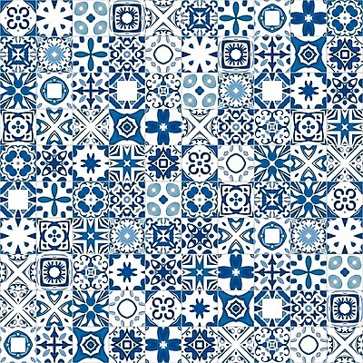 EPS 해외이미지 전통 디자인 패턴 일러스트 벽지 추상 장식 파란색 흰색 포르투갈 타일 묘사 정사각형 모자이크 스페인어 아라베스크 엘리먼트 튀니지 해외202004 해외일러스트 도형 유럽 컬러 무늬 아프리카 파일형식 벡터 이미지허브