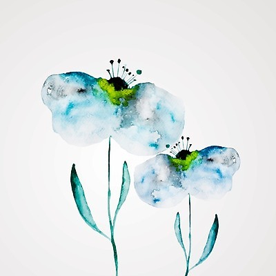 EPS 해외이미지 꽃 백그라운드 잎 일러스트 수채화 사람없음 해외202004 해외일러스트 식물 파일형식 벡터 이미지허브