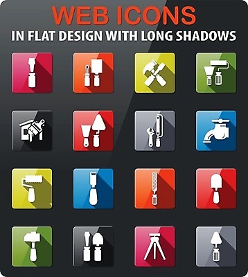 EPS 해외이미지 일러스트 울타리 페인트 도구 붓 선택 망치 모종삽 심볼 롤러 캘리퍼스 해외202004 해외일러스트 컨셉 담장 공구 삽 파일형식 벡터 이미지허브