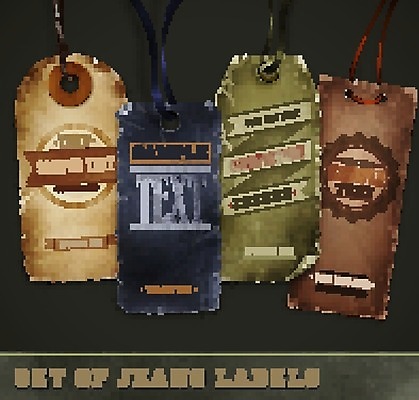 EPS 해외이미지 스티커 일러스트 사람없음 세트 갈색 꼬리표 라벨 빈티지 해외202004 해외일러스트 컬러 컨셉 프레임 파일형식 벡터 이미지허브