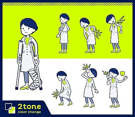 EPS 해외이미지 전신 여자 일러스트 건강 여러명 성인 노란색 고통 의사 허리디스크 목발 깁스 무릎통증 사랑니 약사 어깨통증 성인여자만 해외202004 해외일러스트 감정 컬러 다수 의료기기 사람 의료진 디스크_질병 의료용품 질병 여자만 성인만 파일형식 벡터 이미지허브