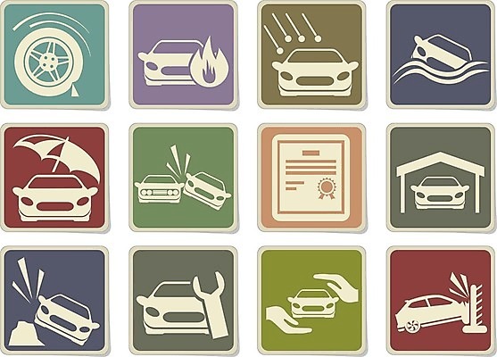 EPS 해외이미지 클립아트 산업 일러스트 우산 비즈니스 자동차 검은색 운전 스패너 수리 보호 사건 심볼 양산 타이어 심플 스포츠카 보험 차고 해외202004 해외일러스트 육상교통 컬러 컨셉 모션 공구 파일형식 벡터 이미지허브