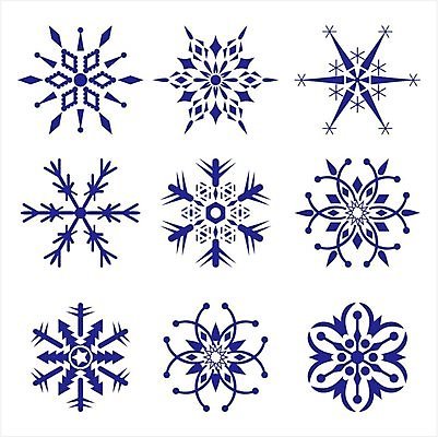 EPS 해외이미지 디자인 겨울 일러스트 눈꽃 사람없음 파란색 세트 눈송이 심볼 해외202004 해외일러스트 계절 컬러 눈_날씨 파일형식 벡터 이미지허브