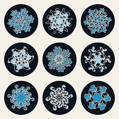 EPS 해외이미지 겨울 일러스트 사람없음 파란색 세트 눈송이 눈꽃무늬 엘리먼트 해외202004 해외일러스트 계절 컬러 무늬 눈꽃 눈_날씨 파일형식 벡터 이미지허브