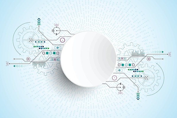 EPS 해외이미지 디자인 하늘색 컨셉 일러스트 추상 미래 사람없음 그래픽 파란색 디지털 흰색 원형 톱니바퀴 해외202004 해외일러스트 도형 컬러 무늬 파일형식 벡터 이미지허브