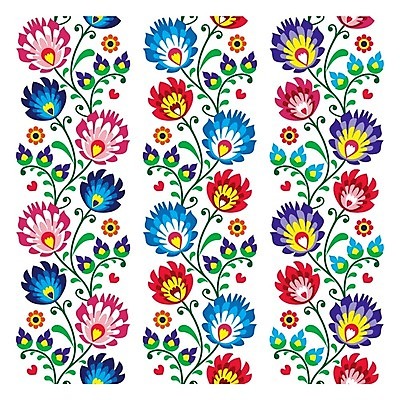 EPS 해외이미지 전통 꽃 패턴 일러스트 사람없음 컬러풀 화려 폴란드 해외202004 해외일러스트 식물 유럽 컬러 컨셉 무늬 파일형식 벡터 이미지허브