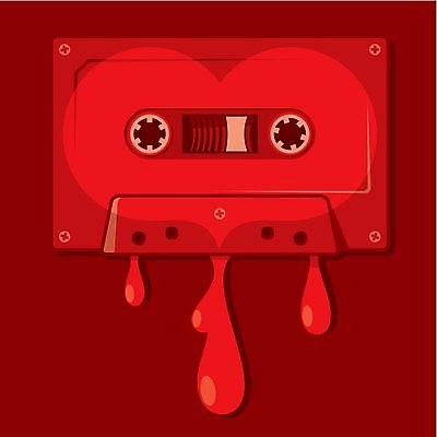 EPS 해외이미지 음악 백그라운드 일러스트 사랑 빨간색 하트 카세트테이프 복고 오디오 해외202004 해외일러스트 모양 감정 컬러 문화예술 전자제품 파일형식 벡터 이미지허브