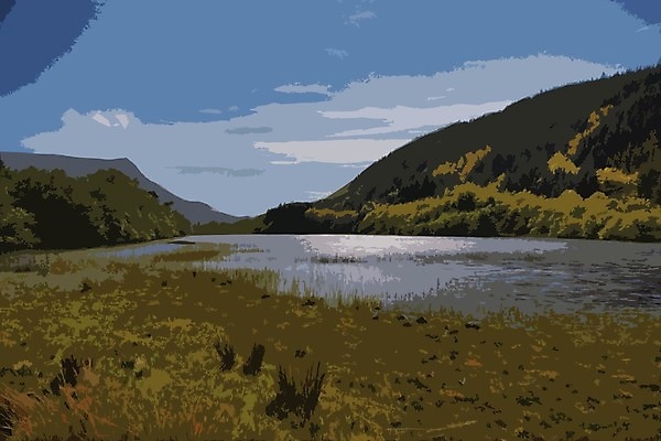 EPS 해외이미지 구름 공원 일러스트 자연 하늘 웨일즈 산 풍경 초록색 파란색 언덕 장면 내추럴 전국 스노도니아 해외202004 해외일러스트 자연요소 공공시설 컬러 영국 생태계 파일형식 벡터 이미지허브