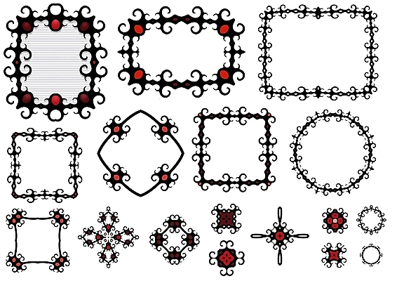 포토 JPG 해외이미지 일러스트 추상 프레임 액자틀 사람없음 빨간색 검은색 고딕 해외202004 해외포토 컬러 액자 무늬 틀 파일형식 이미지허브