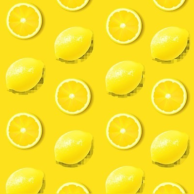 EPS 해외이미지 백그라운드 패턴 일러스트 단면 사람없음 노란색 레몬 해외202004 해외일러스트 컬러 무늬 과일 파일형식 벡터 이미지허브