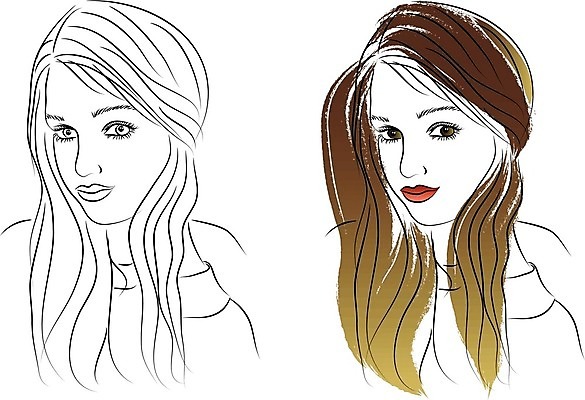 EPS 해외이미지 모델 라이프스타일 옷 여자 일러스트 미술 사람 그래픽 세트 유행 가수 화려 스케치 그림 윤곽 스타일 해외202004 해외일러스트 컨셉 문화예술 생활 음악가 파일형식 벡터 이미지허브