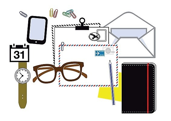 EPS 해외이미지 일러스트 상상 설계 노트북 연필 펜 쪽지 공책 정보 업무 발표 계획 강의 편지 편지지 책상 분석 문서 국제우편 해외202004 해외일러스트 가구 컨셉 문구용품 학용품 전자제품 필기구 작업 우편물 파일형식 벡터 이미지허브