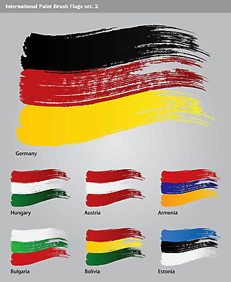 EPS 해외이미지 디자인 여행 컨셉 일러스트 독일 세트 페인트 붓 오스트리아 대륙 헝가리 볼리비아 불가리아 아르메니아 전국 해외202004 해외일러스트 유럽 아메리카 동유럽 파일형식 벡터 남유럽 이미지허브