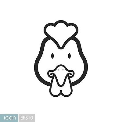 EPS 동물 얼굴 일러스트 사람없음 닭 라인아트 해외202004 국내일러스트 해외일러스트 선 조류 신체부위 파일형식 벡터 이미지허브