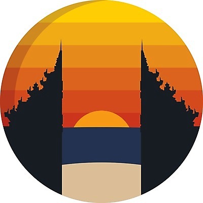 EPS 해외이미지 바다 섬 여행 일러스트 휴가 산 여름 일출 일몰 대문 발리 천국 해외202004 해외일러스트 계절 문 노을 인도네시아 파일형식 벡터 이미지허브