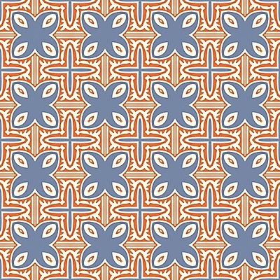 EPS 해외이미지 디자인 백그라운드 패턴 오렌지 일러스트 벽지 추상 파란색 흰색 타일 복고 정사각형 해외202004 해외일러스트 도형 컬러 무늬 과일 파일형식 벡터 이미지허브