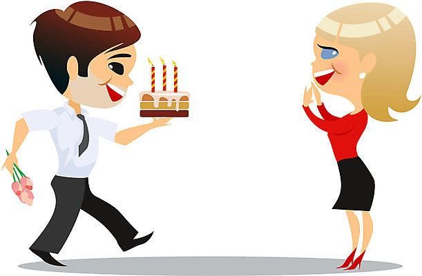 EPS 해외이미지 일러스트 선물 케이크 축하 종업원 해외202004 해외일러스트 직업 컨셉 디저트 파일형식 벡터 이미지허브