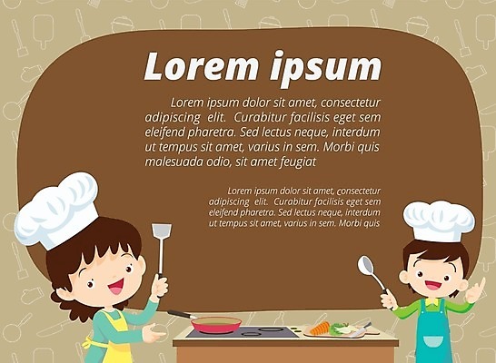 EPS 해외이미지 여자 교육 남자 어린이 일러스트 요리 소녀 소년 두명 요리교실 요리수업 어린이만 해외202004 해외일러스트 수업 사람 파일형식 벡터 이미지허브