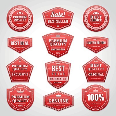 EPS 해외이미지 스티커 일러스트 사람없음 빨간색 세트 라벨 해외202004 해외일러스트 컬러 프레임 파일형식 벡터 이미지허브