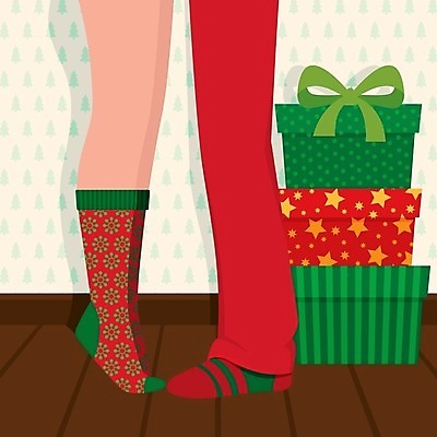 EPS 해외이미지 커플 남자 행복 크리스마스 일러스트 함께함 선물 사랑 서기 파티 축하 해외202004 해외일러스트 기념일 감정 컨셉 관계 모션 사람 이벤트 파일형식 벡터 이미지허브