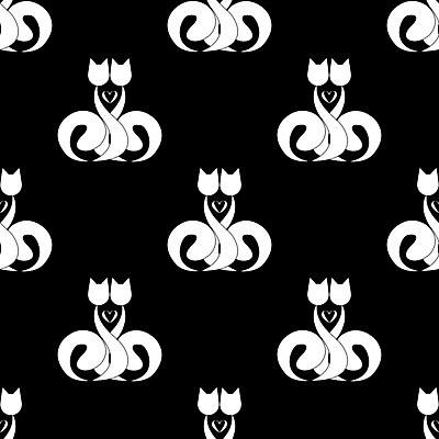 EPS 해외이미지 동물 종이 백그라운드 2 패턴 일러스트 벽지 휴가 키스 발렌타인데이 사랑 고양이 하트 직물 쌍 꼬리 해외202004 해외일러스트 모양 감정 무늬 포유류 데이이벤트 반려동물 애정표현 파일형식 벡터 이미지허브