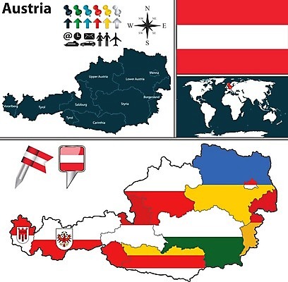 EPS 해외이미지 지도 일러스트 비엔나 오스트리아 지역 잘츠부르크 해외202004 해외일러스트 유럽 파일형식 벡터 이미지허브