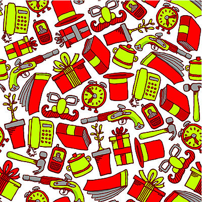 EPS 해외이미지 식물 패턴 일러스트 벽지 종류 선물 가면 책 스마트폰 세일 자명종 망치 오브젝트 변장 해외202004 해외일러스트 시계 무늬 핸드폰 스마트기기 알람 공구 파일형식 벡터 이미지허브