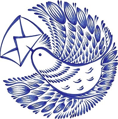 EPS 해외이미지 디자인 꽃 백그라운드 잎 일러스트 조류 수채화 미술 사람없음 파란색 물기 편지 비둘기 해외202004 해외일러스트 식물 동물 컬러 모션 문화예술 파일형식 벡터 이미지허브