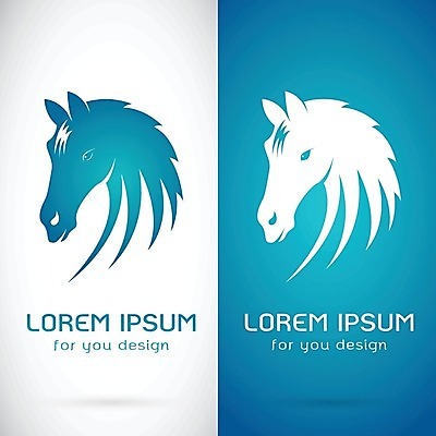 EPS 해외이미지 디자인 배너 얼굴 일러스트 추상 사람없음 파란색 말_동물 심볼 그림 윤곽 해외202004 해외일러스트 컬러 무늬 포유류 신체부위 파일형식 벡터 이미지허브