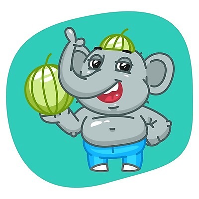 EPS 해외이미지 동물 캐릭터 디자인 열매 행복 음식 일러스트 바지 포유류 코끼리 수박 종류 미술 미소 그래픽 유행 힘 청바지 큼 만화 가득함 클립 마스코트 캐리커처 해외202004 해외일러스트 일러캐릭터 식물 감정 과일 하의 문화예술 표정 크기 그림 파일형식 벡터 이미지허브