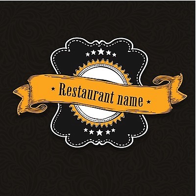 EPS 해외이미지 별 리본 일러스트 사람없음 노란색 라벨 검은색 빈티지 클래식 고급 해외202004 해외일러스트 자연요소 컬러 컨셉 프레임 파일형식 벡터 이미지허브