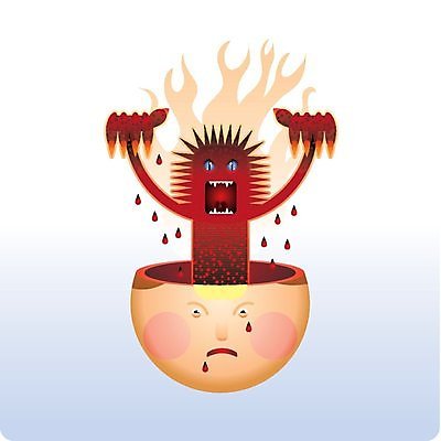 EPS 해외이미지 컨셉 일러스트 사람 머리 슬픔 분노 마음 뜨거움 치아 떨어짐 손톱 만화 나쁜 몬스터 해외202004 해외일러스트 손 감정 신체부위 소화기관 파일형식 벡터 이미지허브