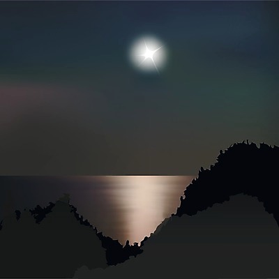 EPS 해외이미지 나무 바다 백그라운드 일러스트 자연 벽지 하늘 표면 추상 풍경 물 반사 검은색 어둠 침묵 달 야간 숲 신비 달빛 가득함 내추럴 광 수평선 해외202004 해외일러스트 자연요소 식물 컬러 컨셉 무늬 소리 생태계 파일형식 벡터 이미지허브