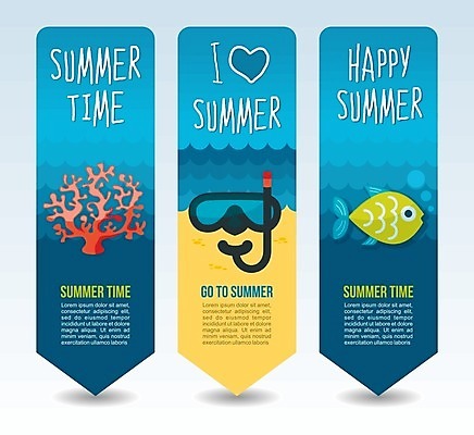 EPS 해외이미지 배너 세로배너 바다 일러스트 어류 해변 사람없음 파란색 하트 산호초 잠수경 배너세트 해외202004 해외일러스트 모양 컬러 세로 세트 수중동물 수중식물 물안경 파일형식 벡터 이미지허브