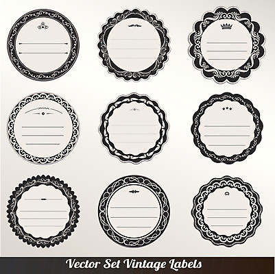 EPS 해외이미지 일러스트 프레임 사람없음 세트 라벨 빈티지 원형 클래식 고급 해외202004 해외일러스트 도형 컨셉 파일형식 벡터 이미지허브