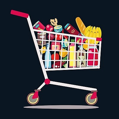 EPS 해외이미지 디자인 잡화 음식 빵 백그라운드 컨셉 일러스트 그래픽 쇼핑 세일 바구니 상점 웹 카트 시장 구매 상품 상인 가득함 심볼 무역 상업 소매 온라인 슈퍼마켓 고립 매각 엘리먼트 해외202004 해외일러스트 산업 인터넷 파일형식 벡터 이미지허브