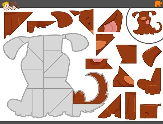 EPS 해외이미지 모양 동물 템플릿 캐릭터 디자인 교육 어린이 조각 일러스트 취미 그래픽 유치원 게임 퍼즐 개 강아지 어플리케이션 만화 그림 해결 해외202004 해외일러스트 일러캐릭터 포유류 놀이 사람 반려동물 파일형식 벡터 이미지허브