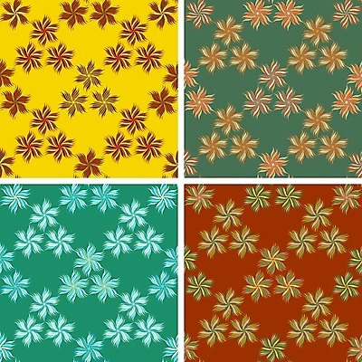 EPS 해외이미지 모양 디자인 꽃 백그라운드 패턴 오렌지 일러스트 추상 미술 장식 빨간색 초록색 세트 노란색 유행 디지털 4 타일 싱글 그림 눈금 설정 대칭 복잡 엘리먼트 해외202004 해외일러스트 식물 컬러 컨셉 무늬 과일 문화예술 숫자 파일형식 벡터 이미지허브