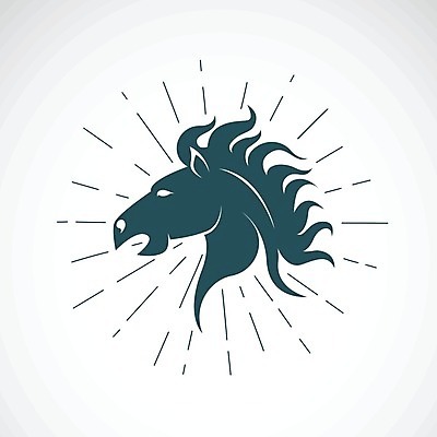 EPS 해외이미지 디자인 얼굴 일러스트 추상 사람없음 파란색 말_동물 심볼 그림 윤곽 해외202004 해외일러스트 컬러 무늬 포유류 신체부위 파일형식 벡터 이미지허브