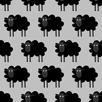 EPS 해외이미지 동물 디자인 백그라운드 패턴 일러스트 벽지 검은색 회색 양 만화 타일 정사각형 양모 해외202004 해외일러스트 도형 컬러 무늬 포유류 직물 파일형식 벡터 이미지허브