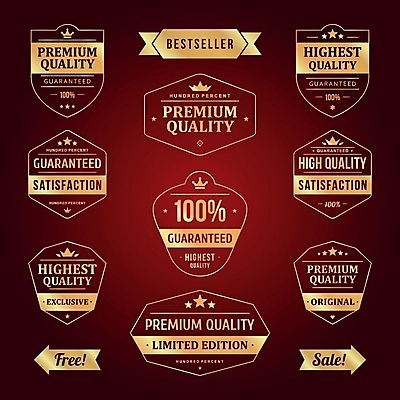 EPS 해외이미지 별 스티커 일러스트 사람없음 빨간색 세트 라벨 금색 빈티지 해외202004 해외일러스트 자연요소 컬러 컨셉 프레임 파일형식 벡터 이미지허브