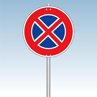 EPS 해외이미지 일러스트 통신 경고 안전 빨간색 파란색 단어 도시풍경 금지 메시지 위험 주차 묘사 도로표지판 해외202004 해외일러스트 문자 도로 컬러 컨셉 풍경 도시 표지판 파일형식 벡터 이미지허브