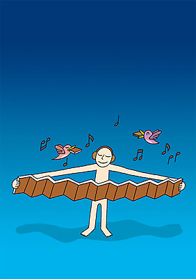 전신 PSD 동물 교육 악기 음악 백그라운드 연주 음표 일러스트 상상 조류 상상일러스트 한명 서기 들기 사람 책 판타지 헤드셋 아코디언 국내일러스트 1 기호 음향기기 모션 문화예술 헤드폰 건반악기 파일형식