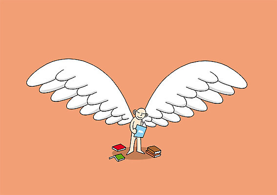 전신 PSD 교육 백그라운드 날개 일러스트 상상 천사 상상일러스트 한명 서기 사람 책 판타지 독서 천사날개 국내일러스트 1 모션 파일형식