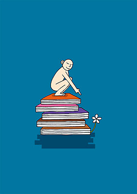 전신 PSD 식물 교육 꽃 백그라운드 일러스트 상상 상상일러스트 한명 사람 앉기 책 판타지 쌓기 가리킴 국내일러스트 1 모션 손짓 파일형식