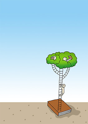 전신 PSD 나무 식물 교육 백그라운드 일러스트 사다리 상상 상상일러스트 사람 책 세명 판타지 독서 오르기 국내일러스트 모션 도구 파일형식