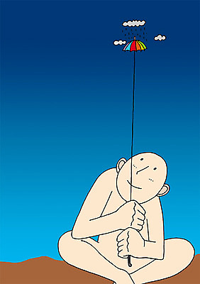 전신 PSD 구름 교육 컬러 백그라운드 일러스트 우산 상상 상상일러스트 한명 들기 사람 앉기 책 파란색 판타지 거인 국내일러스트 자연요소 1 모션 파일형식
