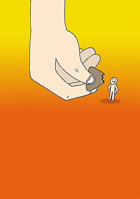 전신 PSD 손 교육 컬러 백그라운드 일러스트 상상 상상일러스트 서기 들기 사람 두명 신체부위 판타지 주황색 먹기 거인 피크 국내일러스트 모션 파일형식