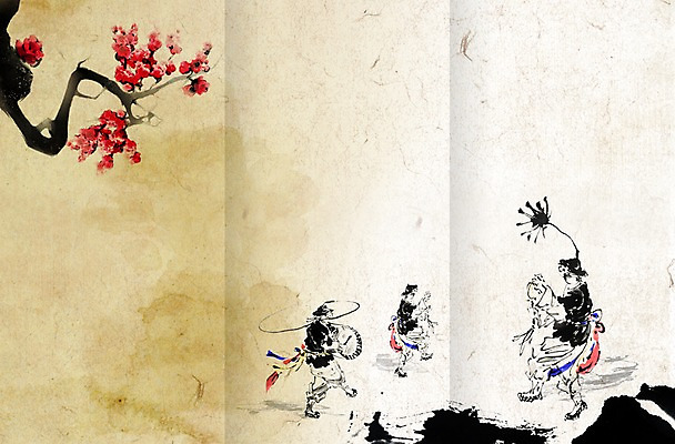 전신 PSD 식물 편집 편집이미지 한국문화 한국전통 전통 남자 꽃 종이 전통문화 악기 백그라운드 캘리그라피 붓터치 한국 수묵화 서기 사람 성인 세명 전통놀이 나뭇가지 전통의상 사물놀이 먹 한지 장구 꽹과리 남자만 성인남자만 성인만 이미지편집 나무 동양문화 아시아 문화 음악 모션 놀이 서예 타악기 국악기 미술 전통공연 파일형식